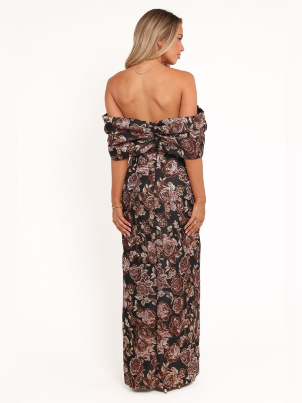 Petal & Pup Lilia Maxi Dress Black Floral Strapless Bow NWT 8 - Picture 6 of 8